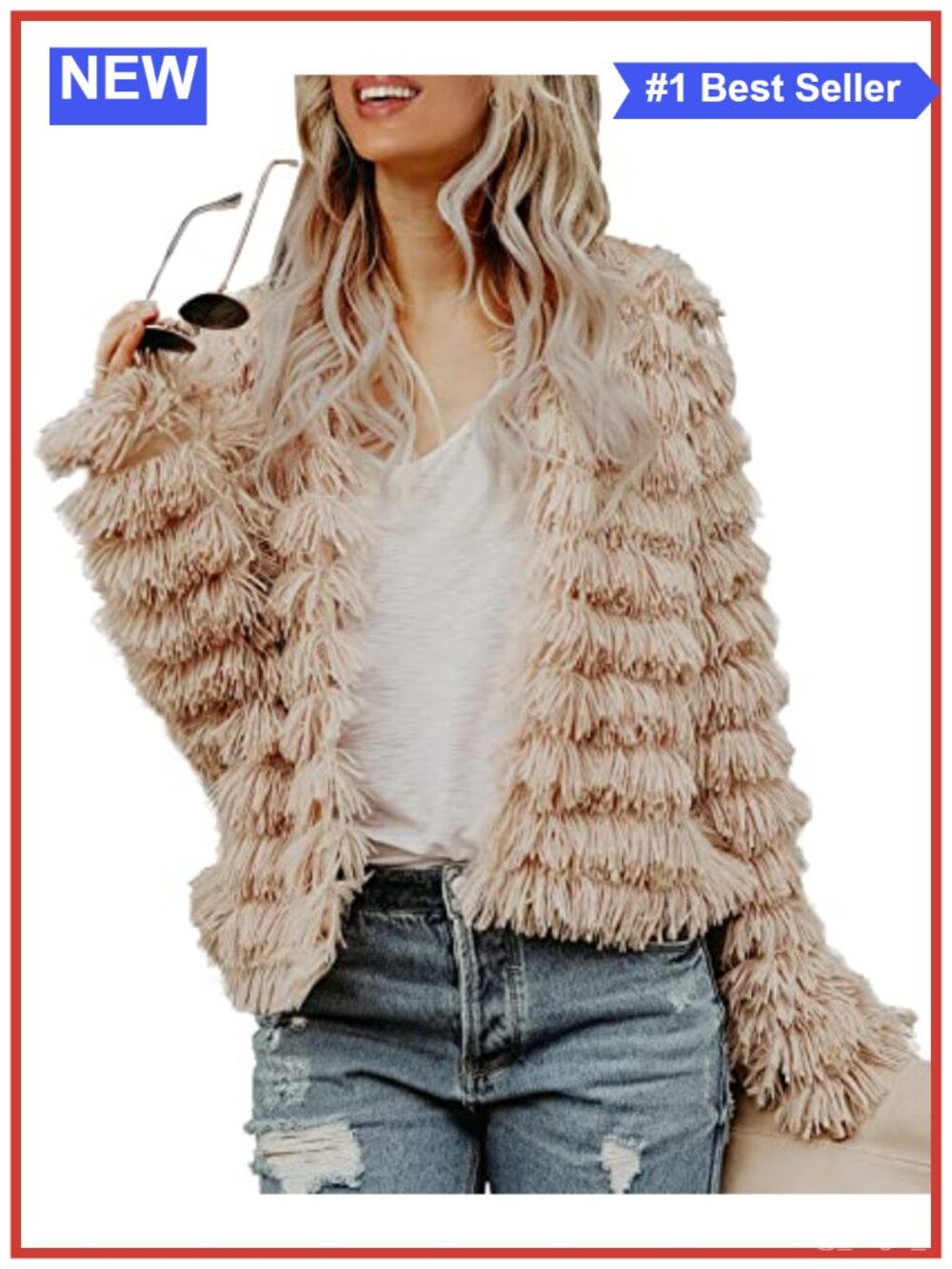 Womens Open Front Faux Fur Cardigan Long Sleeve Shaggy Warm Coat